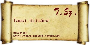Tassi Szilárd névjegykártya